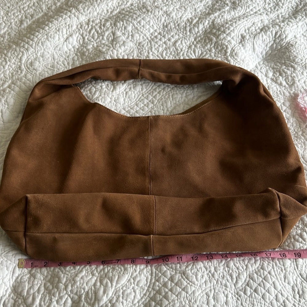 Tan Suede Shoulder Bag - Picture 2 of 12